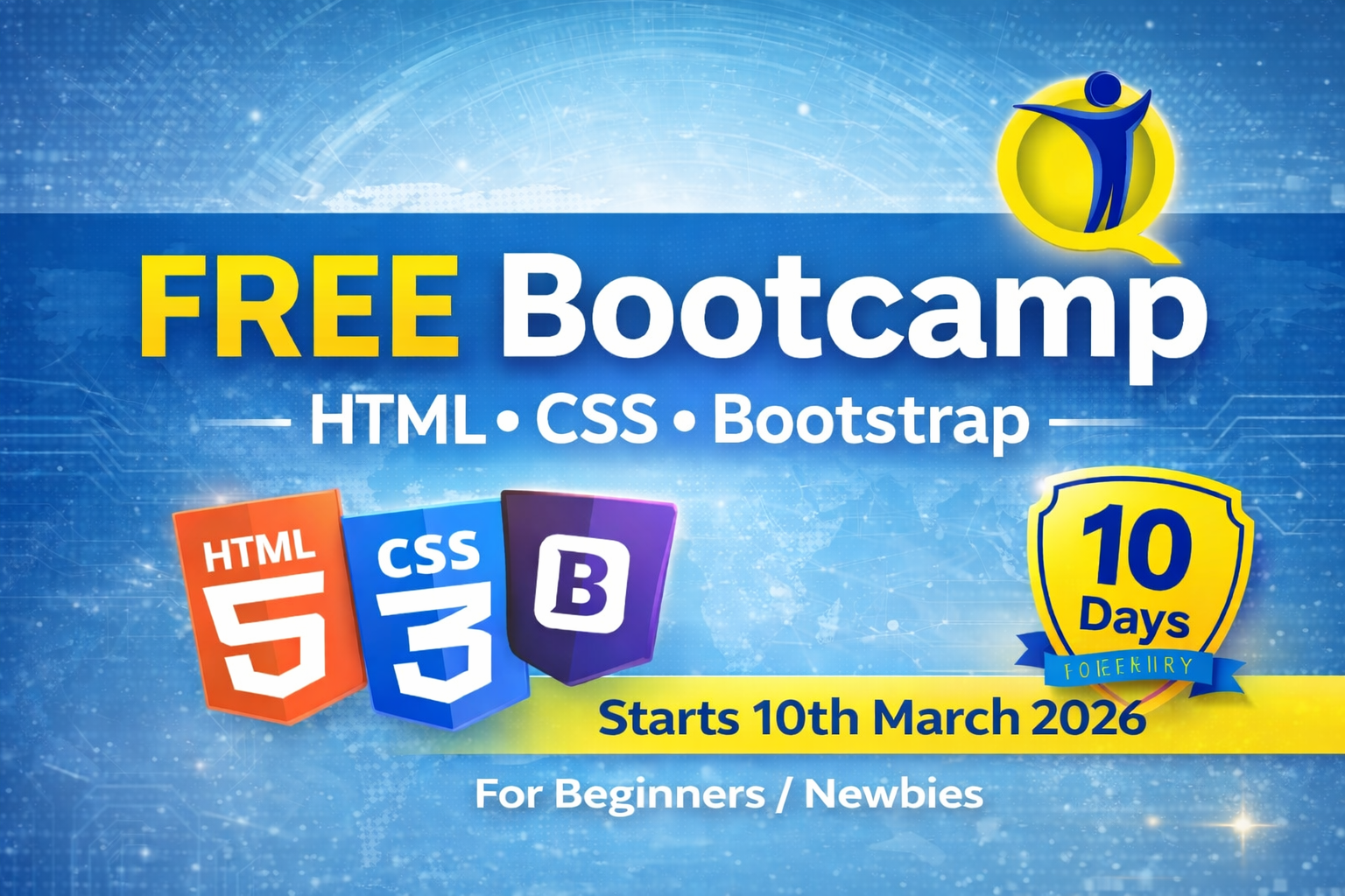 Quantum Leap Free Web Development Bootcamp (HTML, CSS & Bootstrap) — March 2026